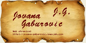 Jovana Gaburović vizit kartica